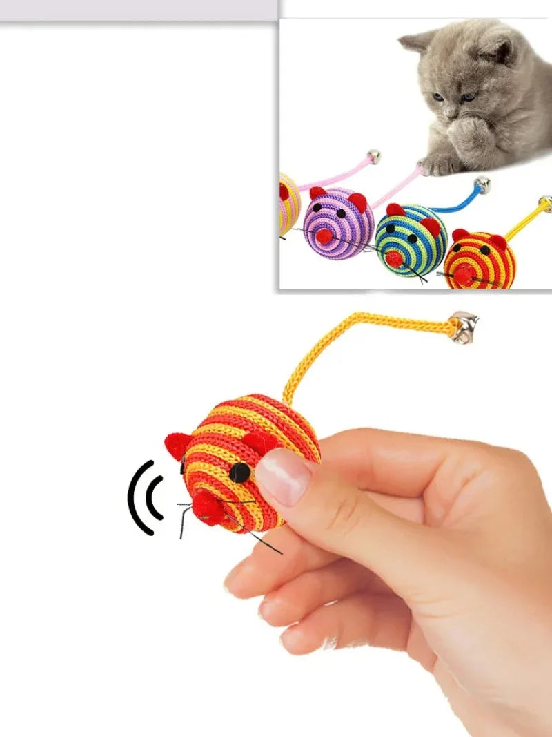 Katzen Spielball | Beißfest & Interaktiv | Mit Glöckchen & Schwanz | Nylon Robust
