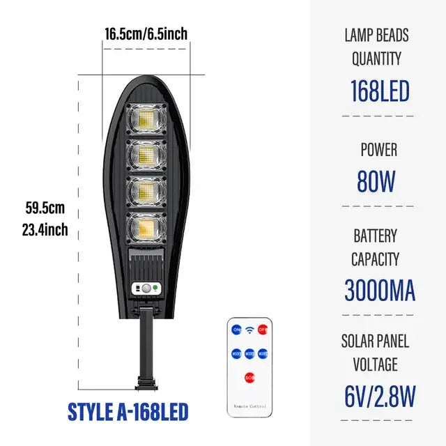 Lumorex Solar Wandleuchte mit Bewegungsmelder & Fernbedienung | 42–168 LEDs | IP65 Wasserdicht | 3 Modi