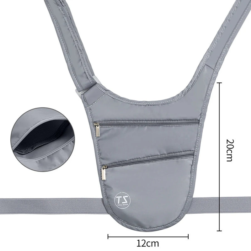 Movexa SafeFit Diebstahlsichere Sport-Bauchtasche | Wasserfest & Leicht | Verstellbarer Gurt