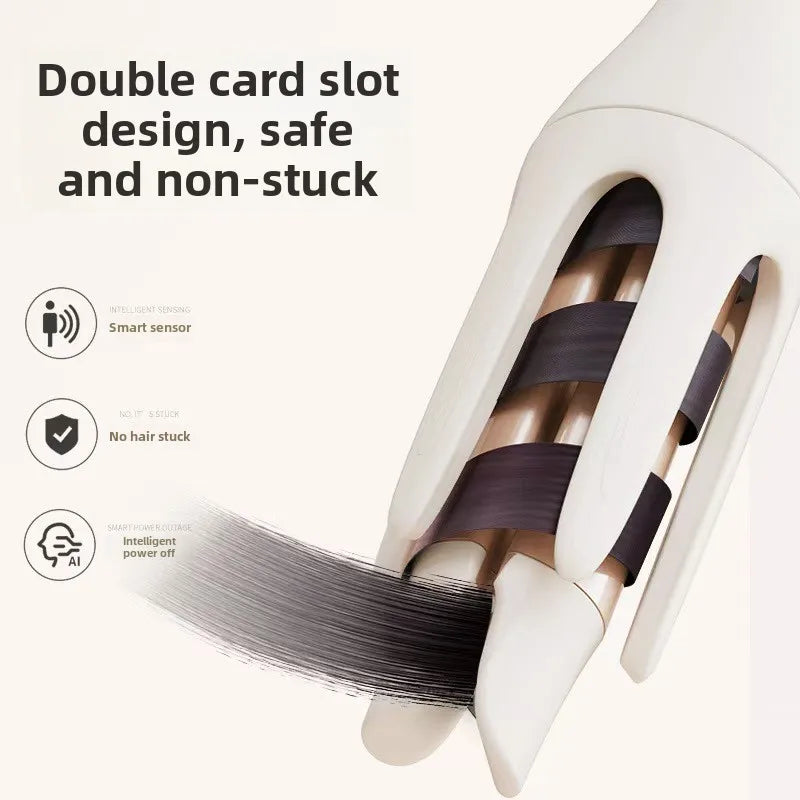 Automatischer Lockenstab Styliona SpinWave | Rotierender Curler & Glätter in einem | Turmalin-Keramik | Ø 3,1 cm+