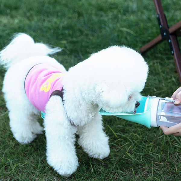 2-in-1 Hunde-Trinkflasche Vanduro GoSip | Faltbarer Wasserspender mit Napf & Futterfach | Für kleine & große Hunde | Tragbar & auslaufsicher