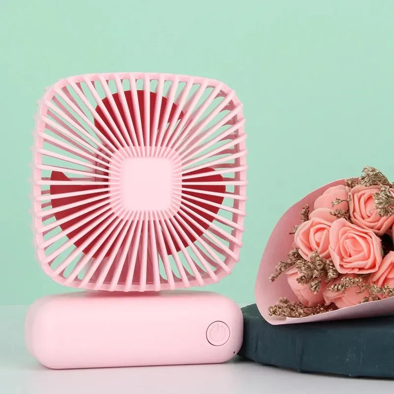 Mini USB-Tischventilator BreezeBox PocketCool | 3 Geschwindigkeiten | Wiederaufladbar & Leise | Tragbar für Büro, Auto & Outdoor | 800 mAh Akku