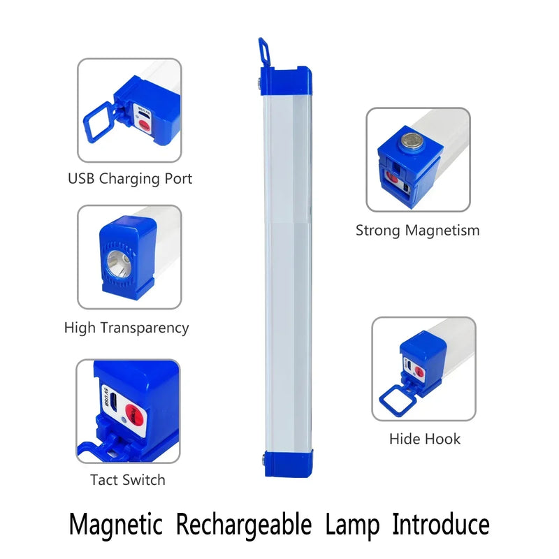 MagnaBeam LED Röhre | Wiederaufladbare Campinglampe mit Magnet & Haken | 32/52 cm | Tragbare Notlicht-Leuchte für Outdoor & Fahrzeug