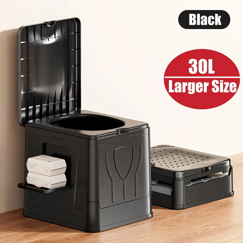 Faltbare Campingtoilette Camploo XL | Tragbar mit Deckel | Extra Groß & Stabil | Für Outdoor, Reise & Boot