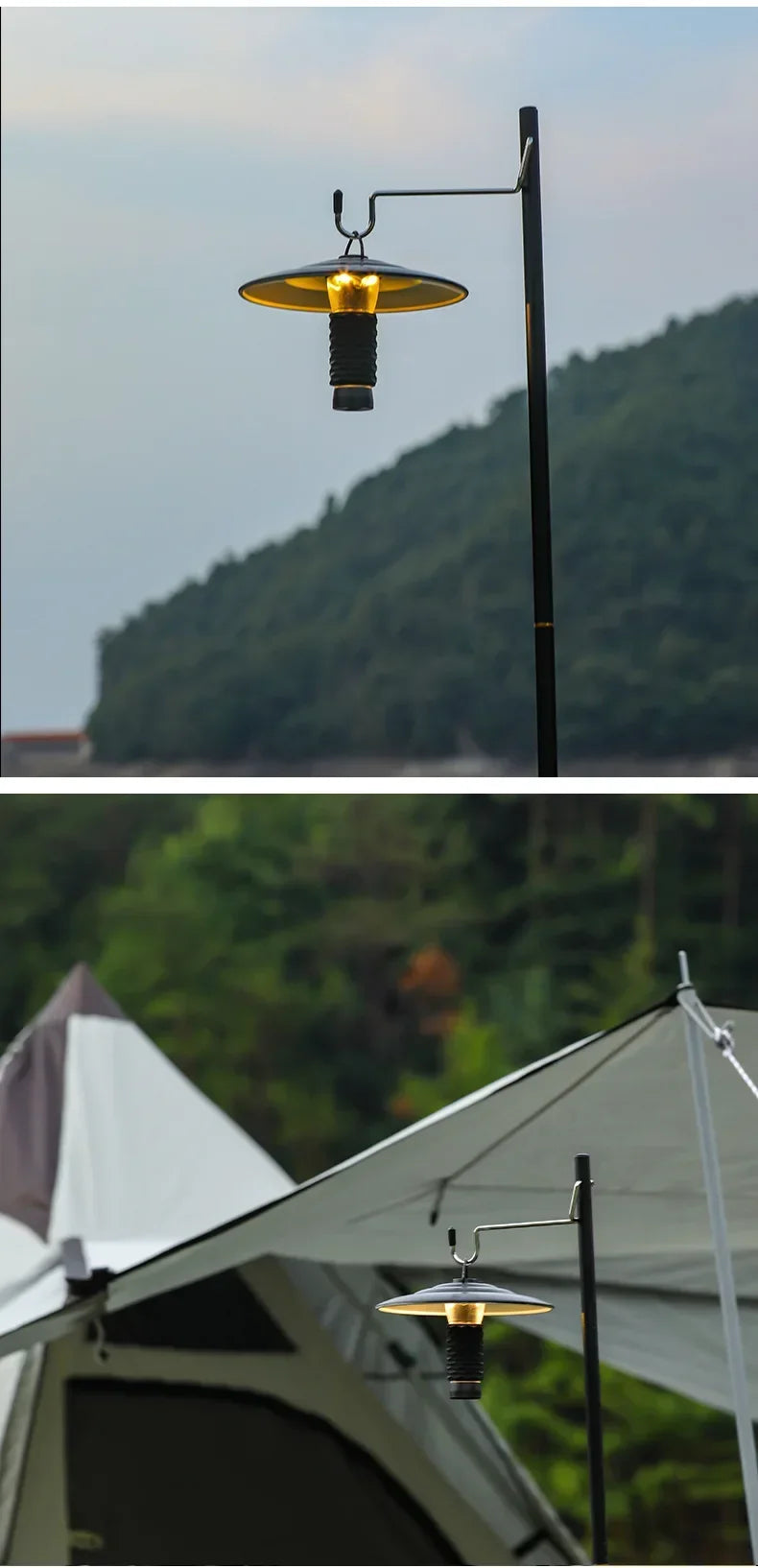 LUXTREK Campinglampe | Wiederaufladbare LED-Taschenlampe mit 300 Lumen | 3 Leuchtmodi | Kompatibel mit Tripod-Halterung