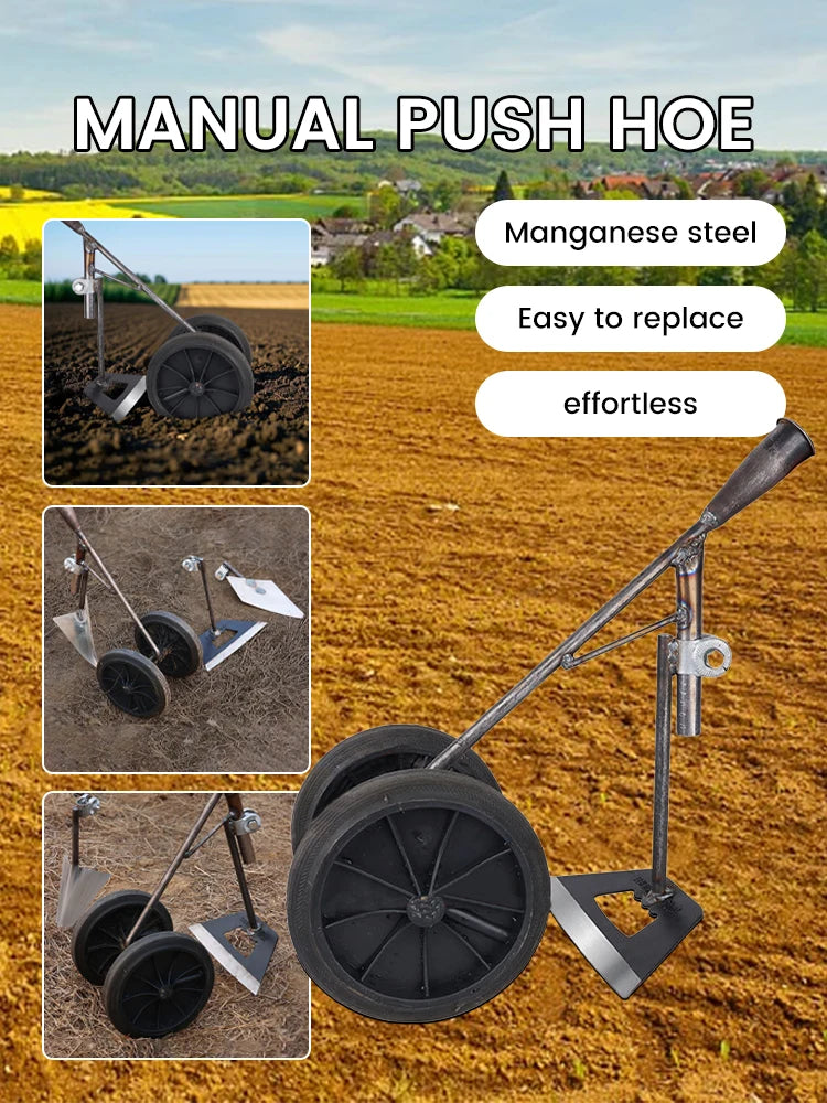 Unkrauthacke TerraRex Duo | Handgeschmiedet aus Manganstahl | Für Jäten & Bodenauflockerung | Ohne Stiel