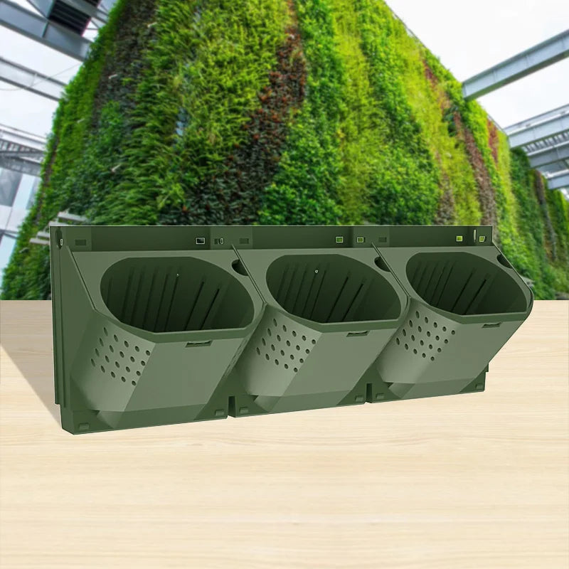VertiGro WallBox Vertikaler Wand-Pflanzkasten aus Kunststoff | 38×14×15 cm | Für Pflanzenwand & Begrünung | Modulares Stecksystem