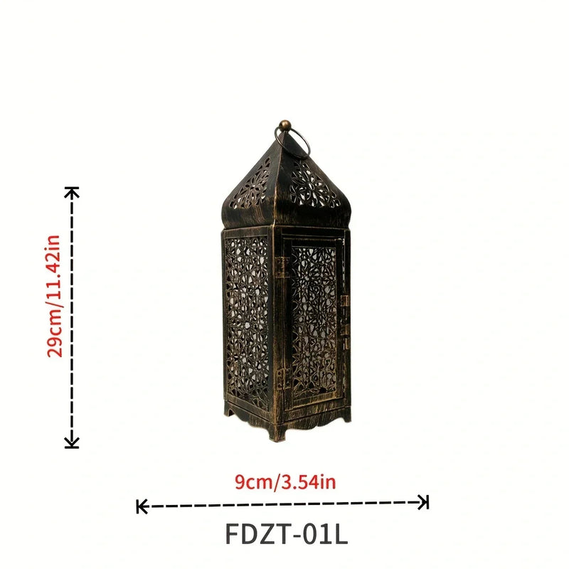Laterne OriLum | Orientalisches Design in Bronze | Handgefertigt aus Metall | 25–29 cm Höhe