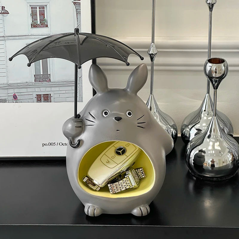 Totomi Schlüsselablage Figur | Niedliches Cartoon-Design | Totoro-inspirierte Deko | Für Wohnzimmer & Schlafzimmer