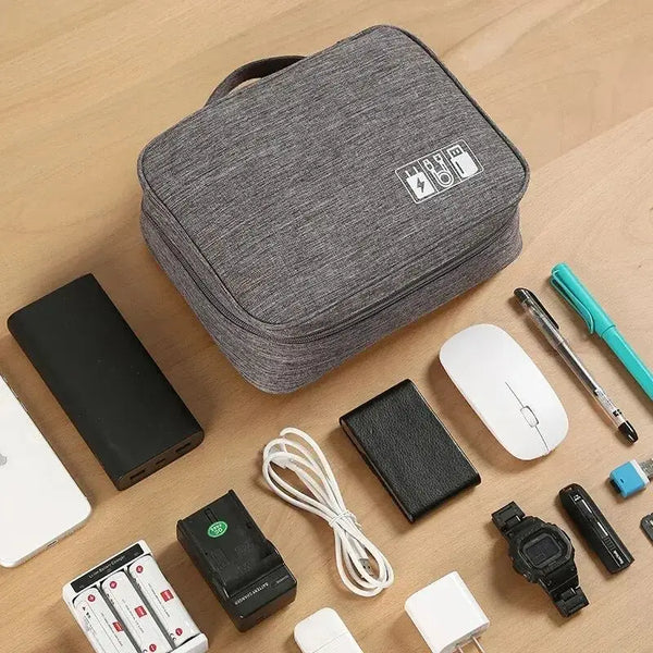 ORGAZIP Tech-Organizer | Große Kabeltasche für Reisen | Wasserdicht & multifunktional | Für Powerbanks, Kabel & Zubehör