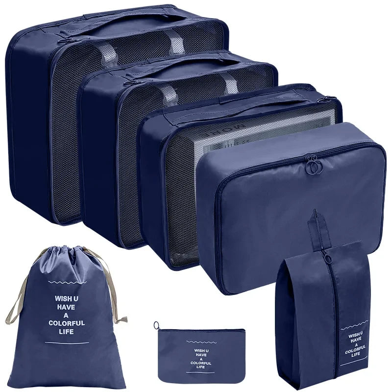 PackWunder Reise-Organizer Set 7/8/9/10-teilig | Faltbare Koffer-Organizer | Für Kleidung, Schuhe & Accessoires