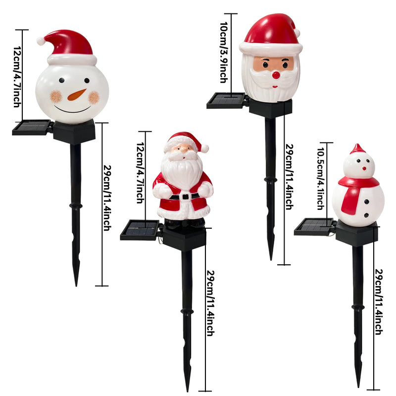 Solar Gartenleuchte | Weihnachtsmann & Schneemann | LED Landschaftslicht | Wasserdicht & Outdoor