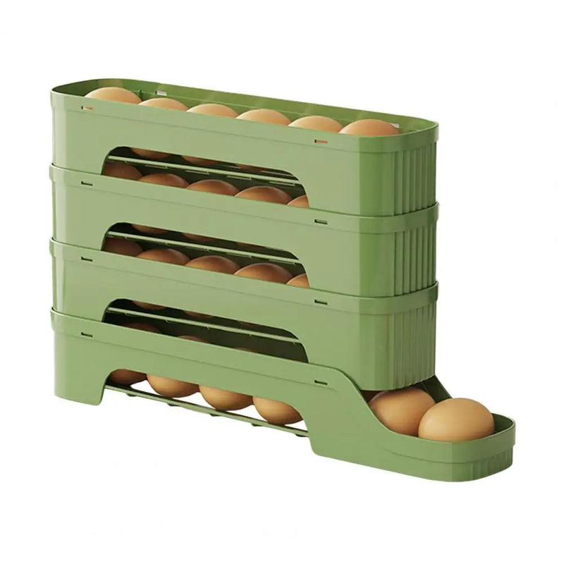 Eierbox RolloMaxx | 4-stöckiger Eier-Organizer | Platzsparend & Selbstrollend | Transparentes Design