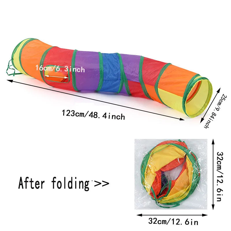 Katzentunnel MiauMaze FlexiPlay | Faltbarer Spieltunnel für Katzen | Raschelndes Spielzeug mit Seiteneingang | Atmungsaktiv & Indoor geeignet