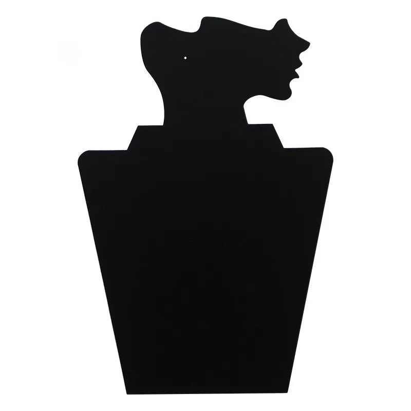 Veloura Schmuckständer | Stoff-Schmuckbüste für Halsketten & Ohrringe | Eleganter Deko-Aufsteller im Profil-Design | Schwarz