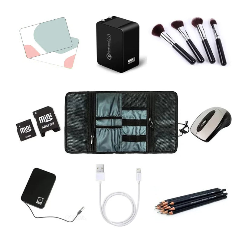 Traviloq Kabeltasche Reise Organizer | Wasserdicht & Stoßfest | Leicht & Kompakt | Nylon 24×11×3 cm