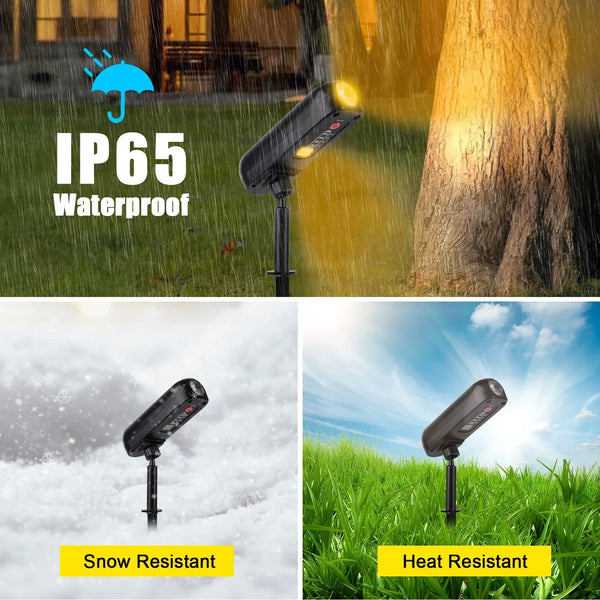 Luminoa SolarGlow Solar Gartenstrahler LED | Farbwechsel & Warmweiß | Wasserdicht | Für Garten, Terrasse & Landschaft | 6–8 Std. Leuchtdauer