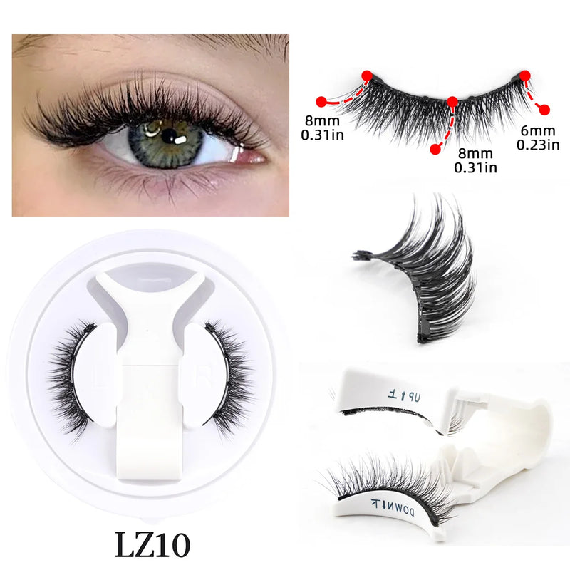 Magnetische Wimpern MagneLure Set | 1 Paar Wiederverwendbare Fake Lashes + Magnetische Pinzette | Handgemacht & Natürlich