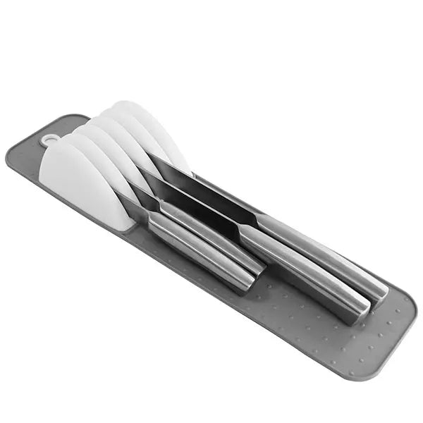 Messer-Organizer BladeNest FlexLine | BPA-frei | Rutschfest & langlebig | Für 5–11 Messer | 39×14×4 cm