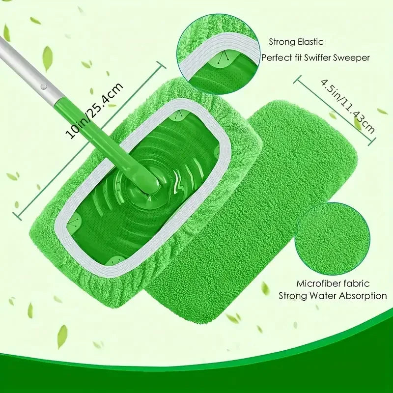 CleanFlex Ersatz-Mopptuch | Wiederverwendbar & Saugstark | 25,5×11,5 cm | Grün