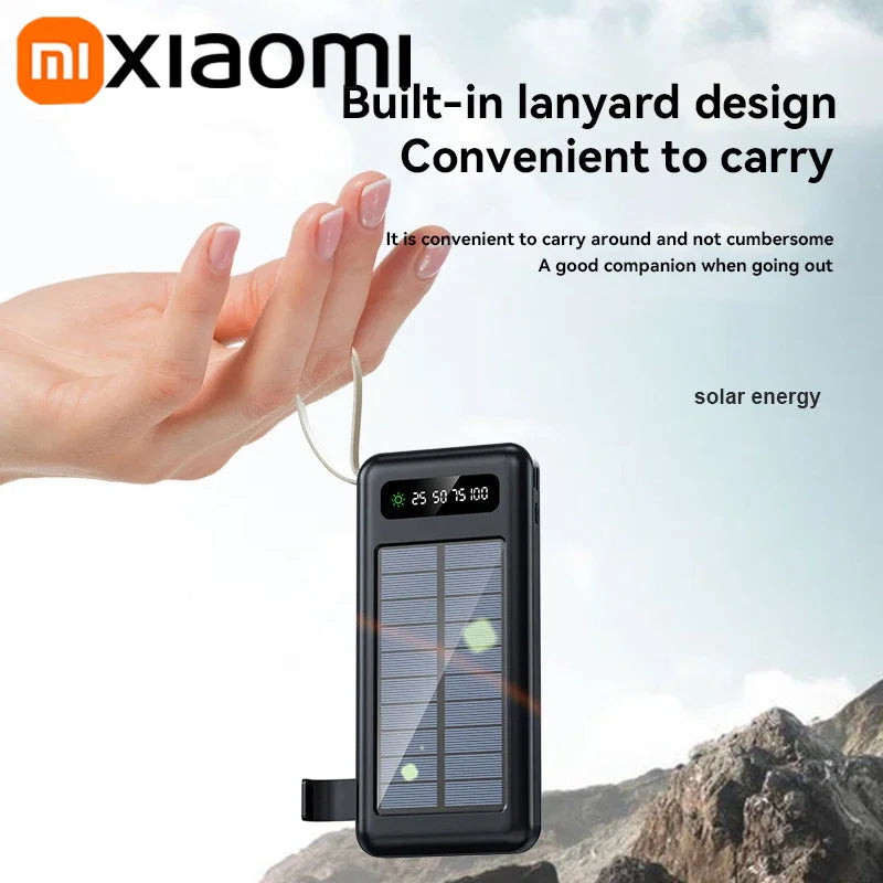 Voltaro SolarCore 50K Solar-Powerbank 50.000 mAh | Mit Campinglicht, 4 Ladekabeln & Dual USB | Schnellladefunktion & Outdoor-tauglich