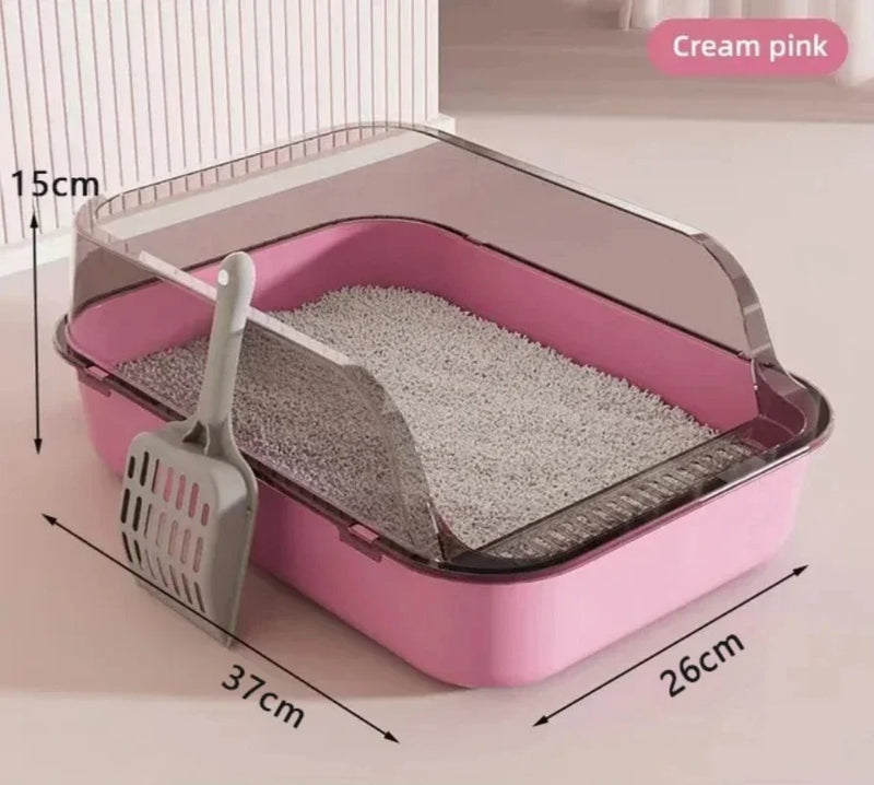 Katzenklo Pawlino CleanZone | Halb- oder Vollgeschlossene Katzentoilette | Spritzschutz & Anti-Streuverlust | 37×26×15 cm oder 42×32×27 cm