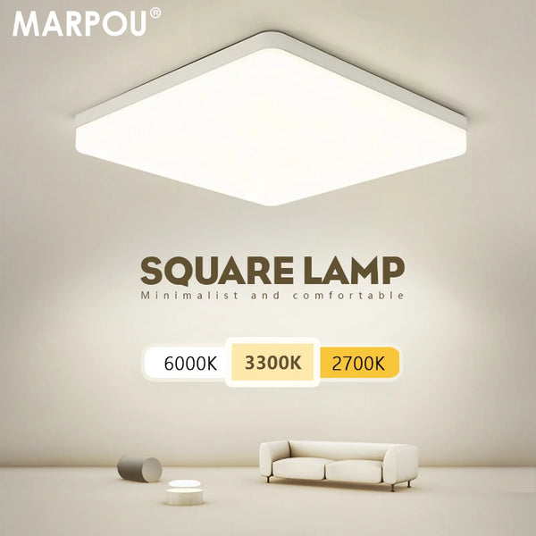 LumiSquare LED Deckenleuchte | Ultra-Flach & Modern | 18W/24W/36W/48W | Warm-, Neutral- & Kaltweiß