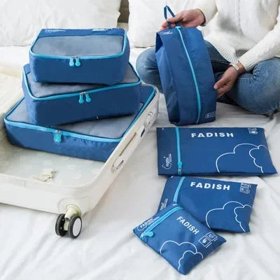 Packavio Reise-Organizer Set 7-teilig | Koffer-Taschen für Kleidung & Schuhe | Platzsparend & Wasserabweisend