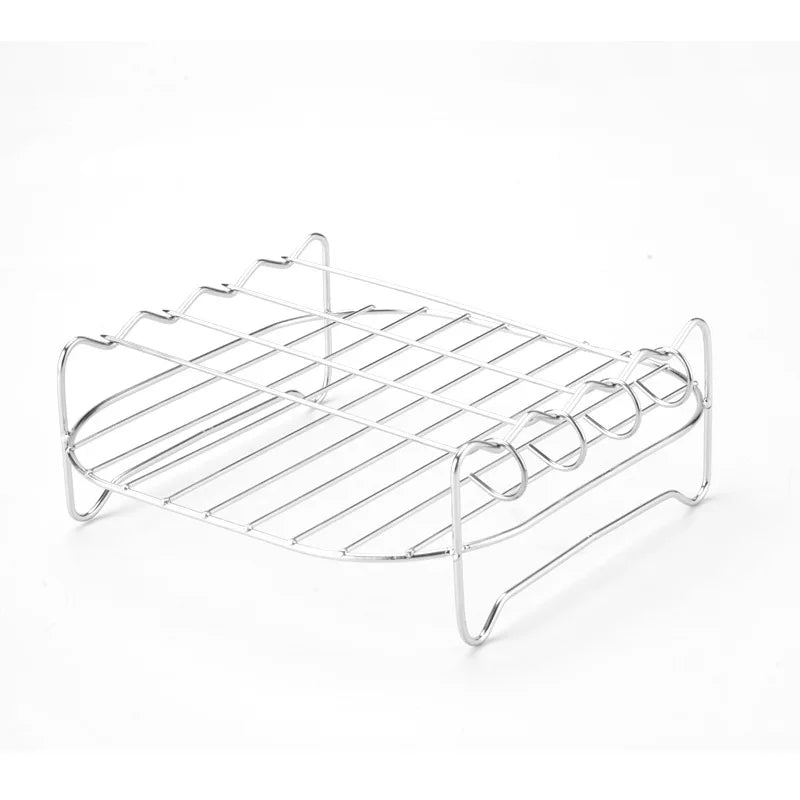 Grillvaro AllGrillPro BBQ Grill-Set aus Edelstahl | Mit Spießen & Halterung | Für Grill, Airfryer & Dampfgarer | Outdoor & Küche