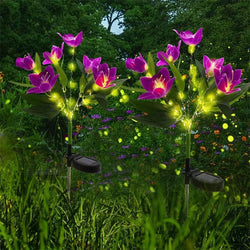 Florysol OrchidLight Solar Orchideen-Gartenleuchte | LED-Landschaftslicht | Wasserdicht & Dekorativ | Für Garten, Weg & Balkon