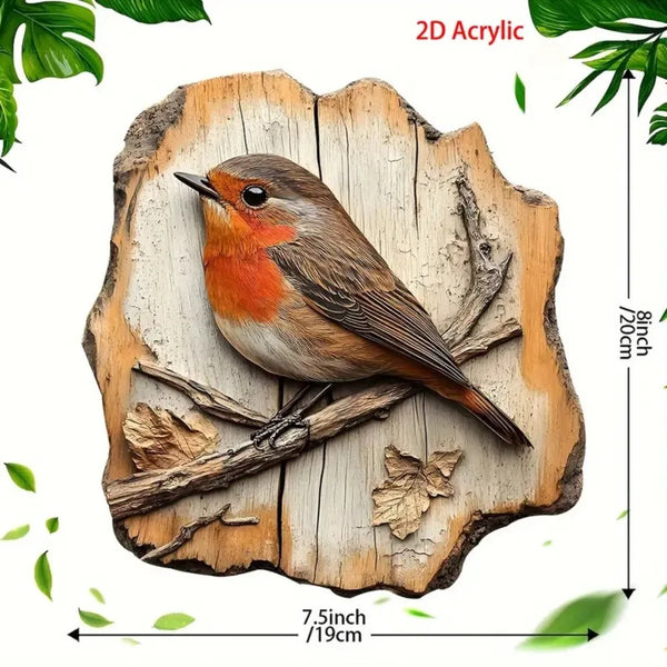 Deko Vögel 2D | Modern & Minimalistisch | Holz Wanddeko | 20 cm
