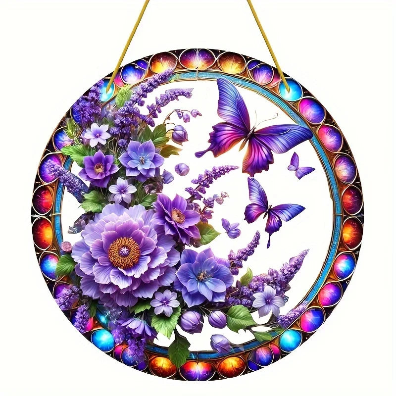 Schmetterling Sonnenfänger AureliaLight | Acryl Rundschild | 15×15 cm / 20×20 cm | Fenster- & Wanddeko