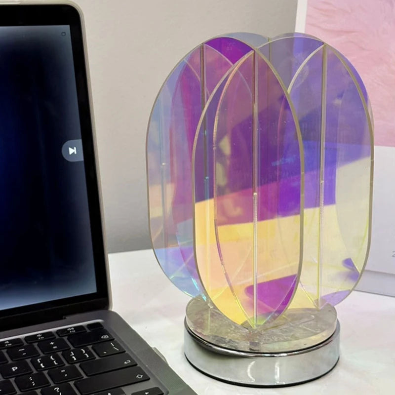 Luminara LED-Tischlampe | Farbwechsel-Acryl | USB-Betrieb | Geometrisches Design | 20,5 cm