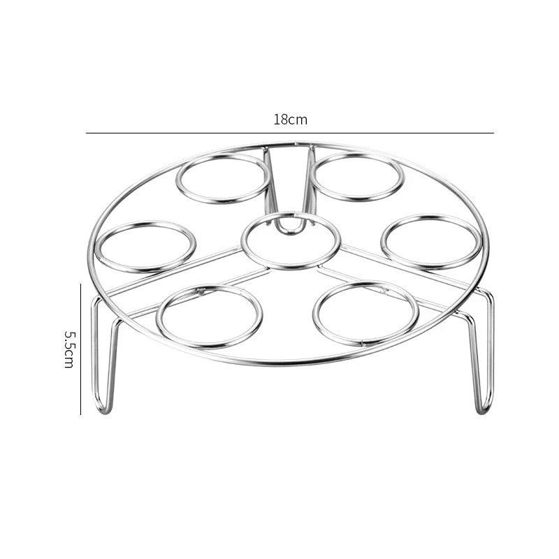 Steamello Eier-Dampfgar-Rack aus Edelstahl | Rostfrei & Hitzebeständig | Für 7 Eier | Ø ca. 17 cm | Ideal für Dampfgarer & Töpfe