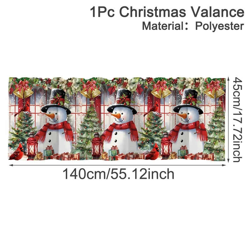 Weihnachts-Kurzgardinen NoëlHome | Festliche Fensterdeko | 100 % Polyester | Für Küche & Bad | 2025 Weihnachtskollektion