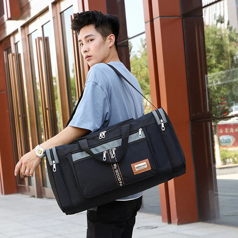 Travinero Faltbare Reisetasche Herren | Große Kapazität | Wasserdichte Schultertasche für Geschäftsreisen & Kurztrips | Sport- & Freizeittasche