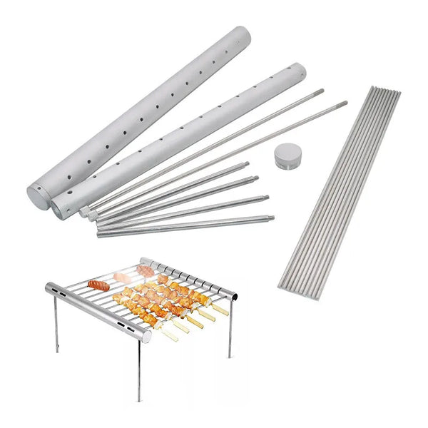 GrillMate Pocket Tragbarer BBQ-Grill aus Edelstahl | Faltbar & kompakt | Für 3–5 Personen | 30 × 27,5 × 15,5 cm