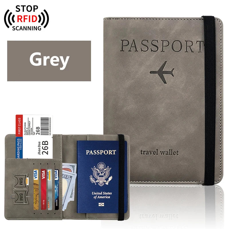 TRAVOLET Reise-Passhülle | RFID-Schutz | Unisex Design | PU-Leder | Inkl. Karten- & Dokumentenfächer