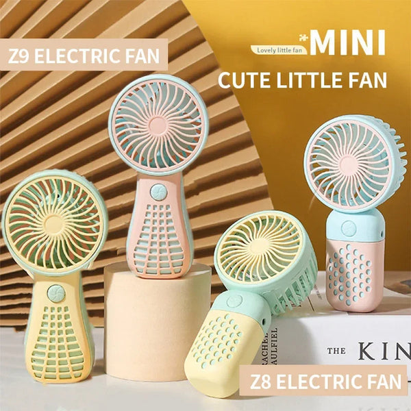 Mini-Handventilator PockeLuft 2025 | USB-aufladbar | Tragbar & superleise | Süßes Cartoon-Design für Kinder & Schule