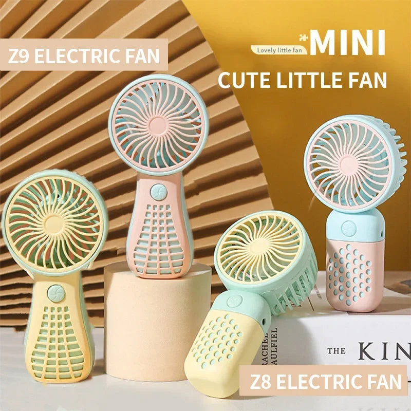 Mini-Handventilator PockeLuft 2025 | USB-aufladbar | Tragbar & superleise | Süßes Cartoon-Design für Kinder & Schule