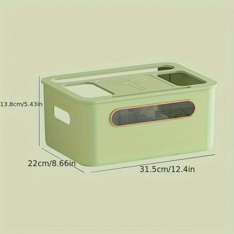 HideNet WLAN-Router Aufbewahrungsbox | Mit Kabelmanagement & Steckdosenfach | Transparent & abnehmbar | 1–4 Etagen wählbar