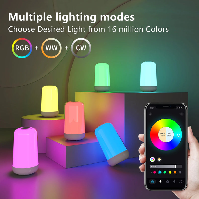 LumoGlow RGB Tischlampe | App-Steuerung & Touch | 16 Mio. Farben | 3600 mAh Akku