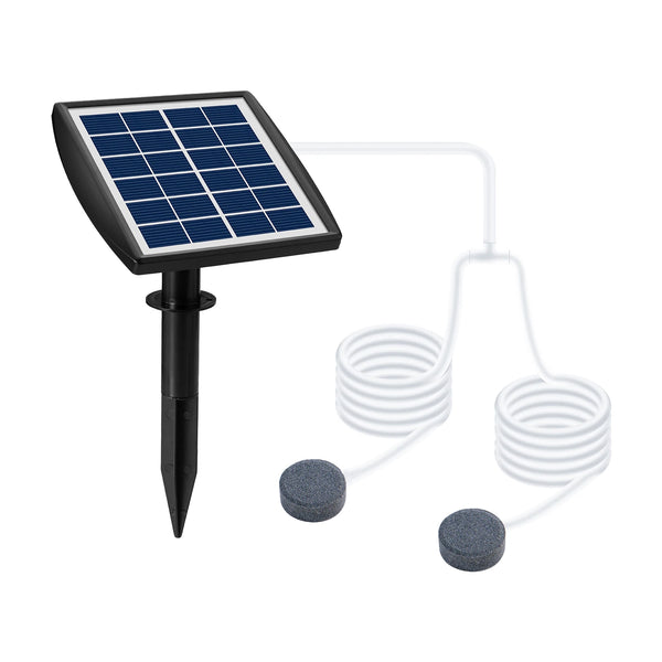 AquaSola Solarbetriebene Sauerstoffpumpe mit Akku | 6V 2W | Für Teiche & Aquarien | Inkl. 2 Luftsteine & 0.25 cm Schlauch