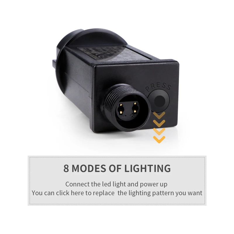 LuminaraX | LED Lichterkette Außen 24V | 8 Leuchtmodi | Wasserdicht IP65 | 10–100 m | Für Garten, Haus & Weihnachtsdeko