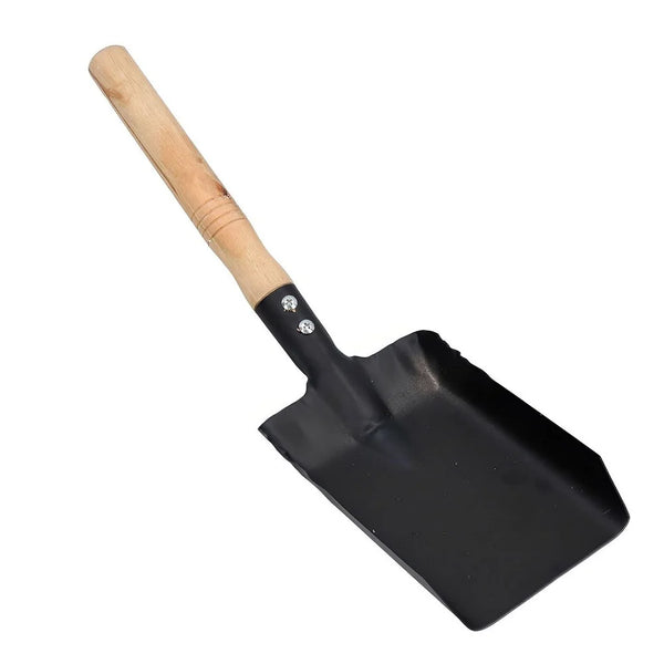 Kamin-Schaufel FLAMMAFIX | Robustes Eisen mit Holzgriff | Für Kamin, Grill & Ofen | 38–45 cm