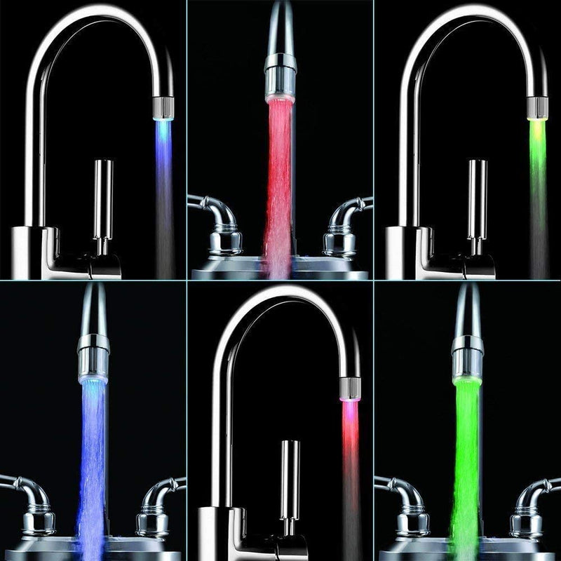 LED Wasserhahnbeleuchtung AquaLume | Farbwechsel durch Wasserdruck | Ohne Batterien | Ø 2,5 cm