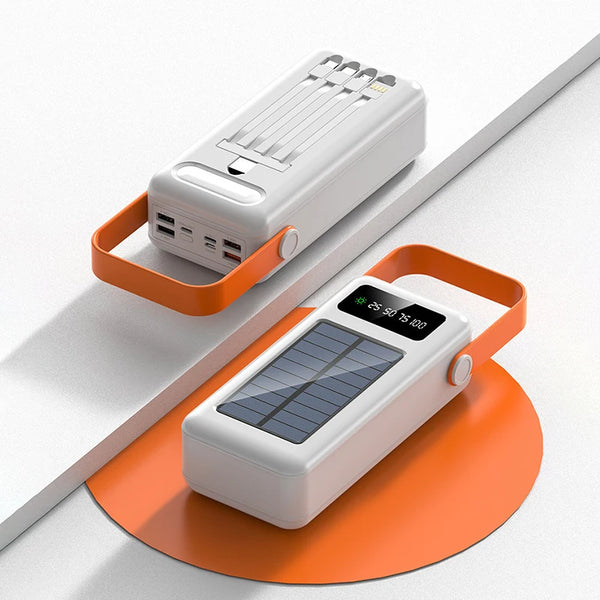 SunVault Xiaomi Solarbatterie 100 000 mAh Powerbank mit integrierter LED-Taschenlampe – Schnelles Laden & Outdoor-Stromversorgung