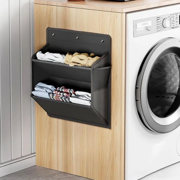 Spacevo Hängendes Schuhregal mit Klebestreifen | Tiefe Fächer & Edelstahlrahmen | Platzsparende Aufbewahrung für Tür, Camper & Schrank – 46,5×42,9×16,5 cm