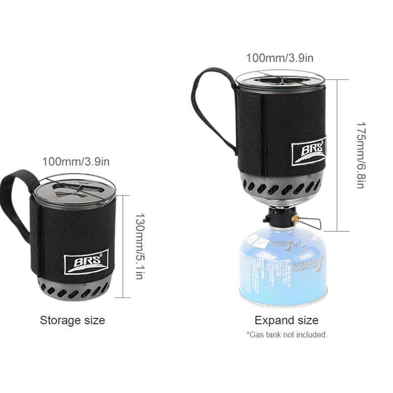 TrailFlame Ultraleichter BRS-61 Camping-Kocher mit integriertem Wärmespeichertopf | Outdoor-Gaskocher für Trekking & Rucksackreisen
