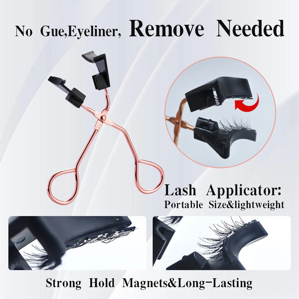 Magnetische Wimpern LashAura Magnetique | 8-teiliges Set ohne Kleber & Eyeliner | Wiederverwendbar | 5 Magnete | Natürlich & Voluminös